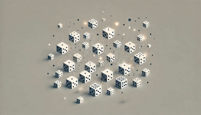 Illustration of dice in pattern