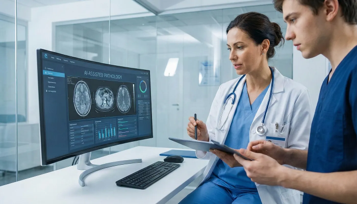 Doctors viewing medical images