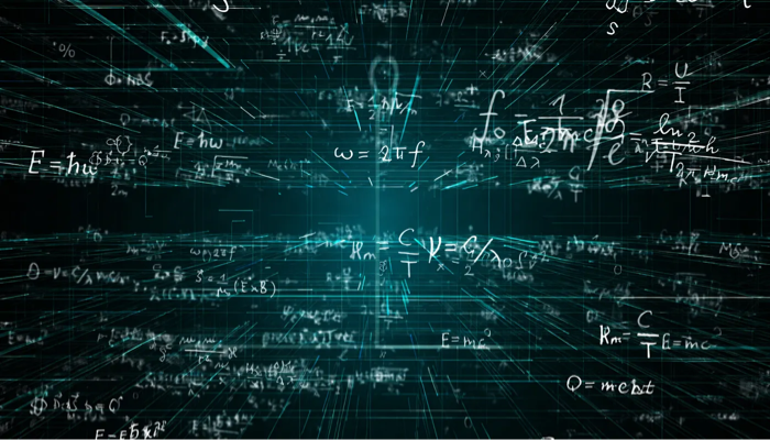 Equations on a chalkboard